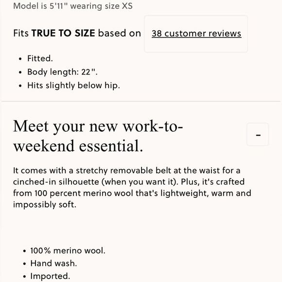 NWT J CREW Belted sweater shell in merino wool in black - Picture 7 of 8